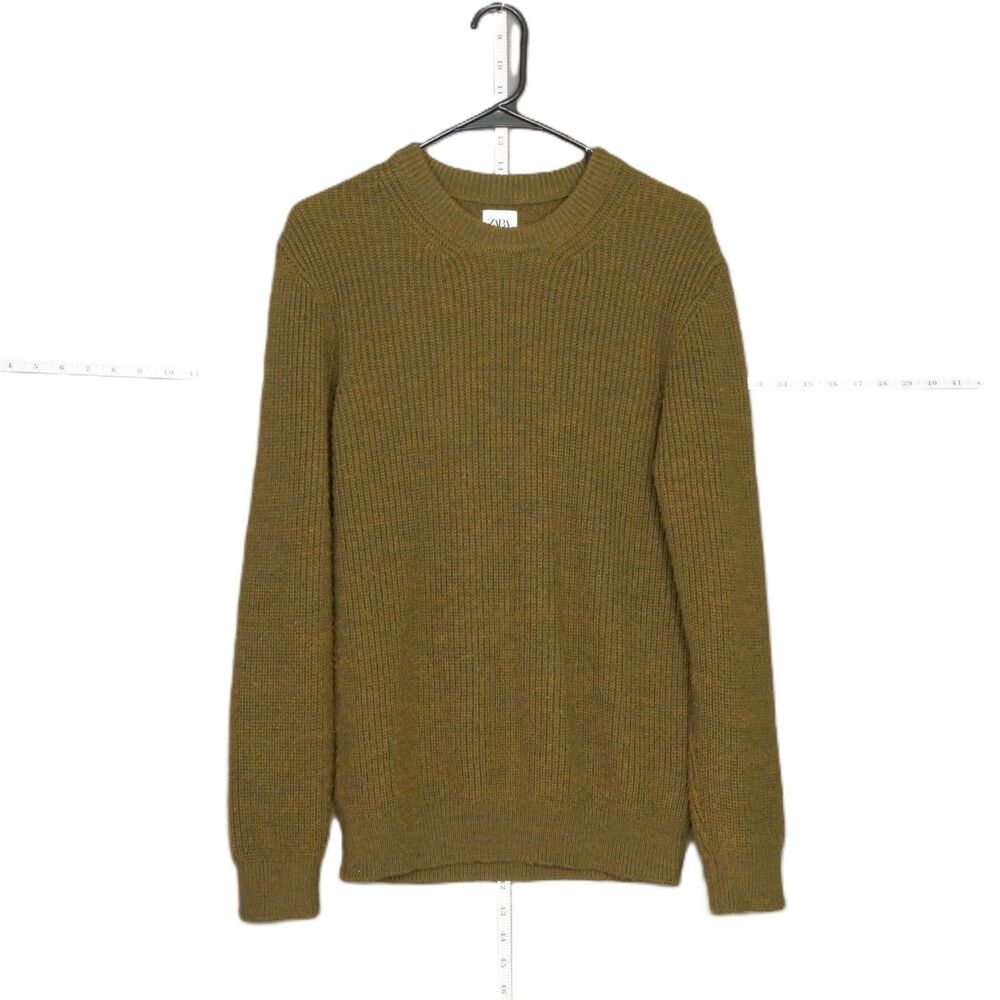 ZARA Mens MED Army Green Heavy Knit Sweater Jumper